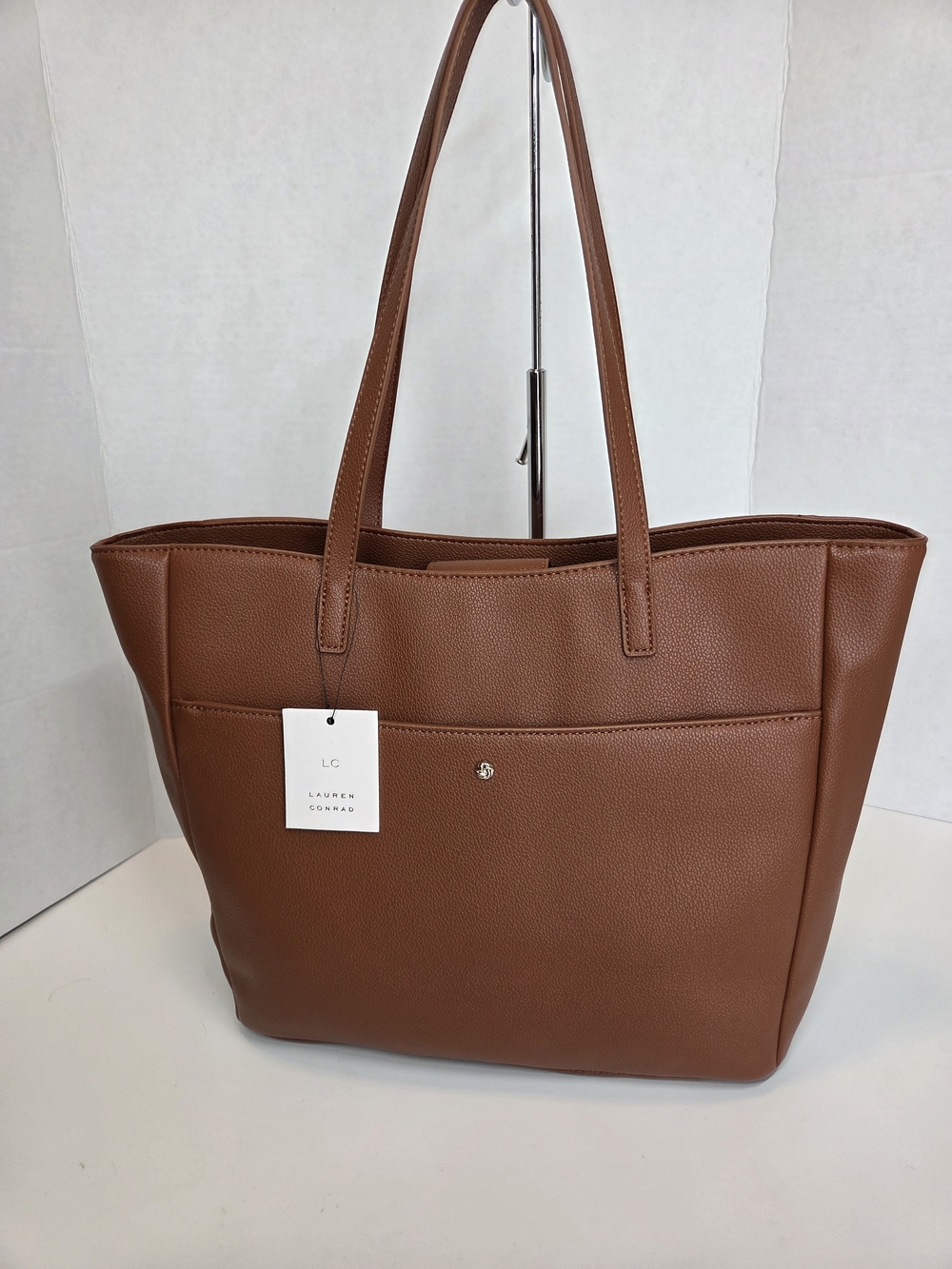 LC Lauren Conrad Cognac Brown Pebbled Tote - Picture 2 of 14